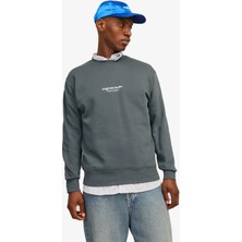 Jack & Jones Jorvesterbro Sweat Crew Neck Noos Erkek Gri Sweatshirt 12241694-IRONGATE