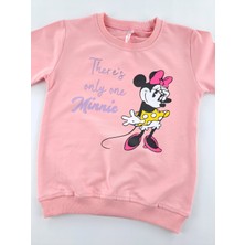 Bonboner Kids Kız Çocuk Sweatshirt Mevsimlik Minnie Mouse Baskılı Pembe ve Sarı Renk Seçenekleri Premium Kalite