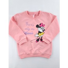 Bonboner Kids Kız Çocuk Sweatshirt Mevsimlik Minnie Mouse Baskılı Pembe ve Sarı Renk Seçenekleri Premium Kalite