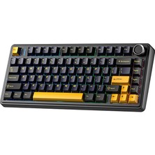 Aula F75 Mekanik Rgb Tkl Gray Switch Kablosuz Makrolu Hot Swap Klavye Siyah