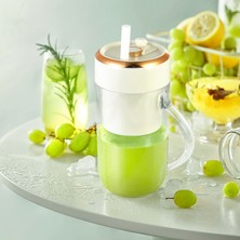 Xr Trq 330ML Beyaz Stil Taşınabilir Çok Fonksiyonlu Blender Kupası USB Elektrikli Smoothie Meyve Kablosuz Sıkacağı Öğrenci Çalkalayıcı Kupası (Yurt Dışından)