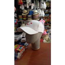 Salar Ticaret Bayrak Şapka Ayyıldızlı Şapka Nakışlı Unisex Model Beyaz