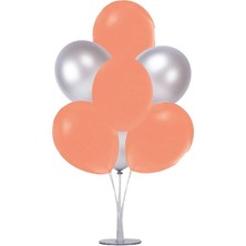 Kidspartim 7 Li Balon Demeti Turuncu Gümüş Balon