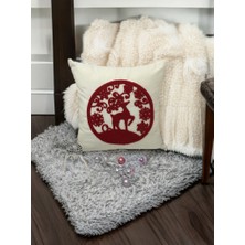 Cıgdemcalıskan Deer Medallion Punch Kırlent Kılıfı