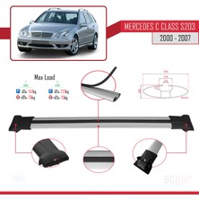 Acpar Mercedes C Class (S203) 2000-2007 Arası ile Uyumlu Fly Model Ara Atkı Tavan Barı Gri 2 Adet