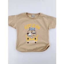 Bonboner Kids Erkek Bebek / Çocuk Şort Tişort Yazlık Ikili Takım Şort Düğme Detaylı Baskılı