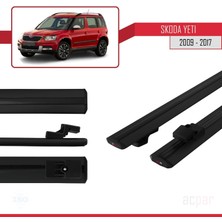 Acpar Skoda Yeti 2009-2017 Arası  ile Uyumlu Basıc Model Universal Ara Atkı Tavan Barı Siyah 2 Adet