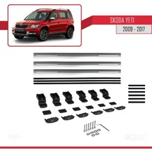 Acpar Skoda Yeti 2009-2017 Arası  ile Uyumlu Basıc Model Universal Ara Atkı Tavan Barı Gri 3 Adet