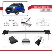 Acpar Fiat Panda Cross 2014 ve Sonrası ile Uyumlu Fly Model Ara Atkı Tavan Barı Gri  3 Adet