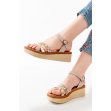 Bej Multi Ortopedik Deri Dolgu Kadın Sandalet