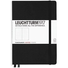 Leuchttrum 1917 Medium(A5) Sert Kapak, 251 Numaralandırılmış Kareli Sayfa Defter Black 315928