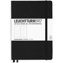 Leuchttrum 1917 Medium(A5) Sert Kapak, 251 Numaralandırılmış Çizgsiz Sayfa Defter Black 311333