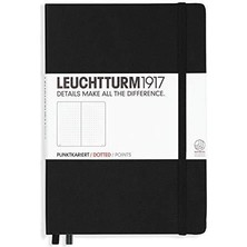 Leuchttrum 1917 Medium(A5) Sert Kapak, 251 Numaralandırılmış Noktalı Sayfa Defter Black 329398