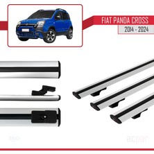 Acpar Fiat Panda Cross 2014 ve Sonrası ile Uyumlu Basıc Model Ara Atkı Tavan Barı Gri  3 Adet