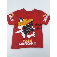 Bonboner Kids Erkek Çocuk / Bebek Şort Tişort Yazlık Ikili Takım Baskı ve Nakış Detaylı Duffy Duck Baskılı