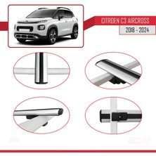 Acpar Citroen C3 Aircross 2018 ve Sonrası ile Uyumlu Basıc Model Universal Ara Atkı Tavan Barı Gri 3 Adet