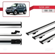 Acpar Suzuki Jimny 1998-2018 Arası ile Uyumlu Basıc Model Universal Ara Atkı Tavan Barı Gri 3 Adet