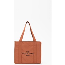 The Voler Çıt Çıt Kapatmalı The Tote Bag Işlemeli Kanvas Kumaş Günlük  Kol ve Omuz Çantası