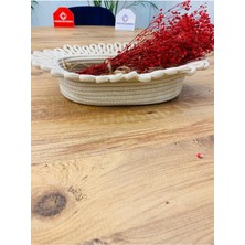 Bdz Deri Hasır, Jüt,Çirtikli  Sepet, Dolap Içi, Düzenleyici, Saklama Sepeti, Ekmek Sepetı,30 x 20 x 21