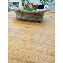 Bdz Deri Hasır, Jüt,Çirtikli  Sepet, Dolap Içi, Düzenleyici, Saklama Sepeti, Ekmek Sepetı,30 x 20 x 16