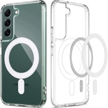 FitCase Samsung Galaxy S22 Kılıf Magsafe Özellikli Şeffaf Silikon Kapak