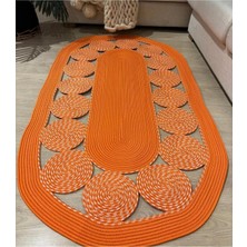 My Doğa Store Hasır Jüt Halı El Örgüsü Halı Kilim Yıkanabilir Çift Taraflı Oval