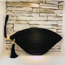 Bestiva Mini Gala' Mini  Clutch Çanta jüt Dekoratif Kadın Çantası, Bohem Tarzı Çanta