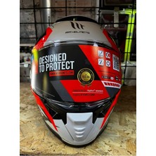 Mt Helmets Kask mt Thunder 4 Sv Valıant A0 Parlak Inci Beyaz Mavi Kırmızı
