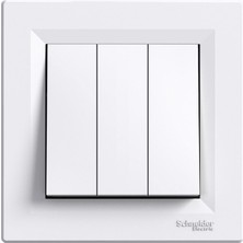 Schneider Electric Asfora Beyaz 3'lü Anahtar Priz Çerçeveli - EPH2100121