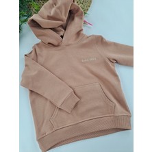 Bonboner Kids Kız / Erkek Unisex Çocuk Tek Sweatshirt Kapüşonlu Krem Renk