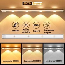 Full Reyon 60 Cm, Sensörlü, Şarjlı, 3 Işık Renkli, Alüminyum Kasa, Işık Desenli, Çok Amaçlı Modern LED Aplik