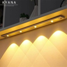 Full Reyon 60 Cm, Sensörlü, Şarjlı, 3 Işık Renkli, Alüminyum Kasa, Işık Desenli, Çok Amaçlı Modern LED Aplik