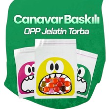 Çet Pack 100 Adet 10x15 Sarı Canavar Baskılı Jelatin - Kurabiye Poşeti -