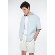 Rex Terranean Ağartılmış Jean Gömlek Oversize / Geniş Kesim 0210222-85359