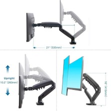 Vontech F160 Amortisörlü Çiftli 17-27'' Masa Üstü Monitör Tutucu