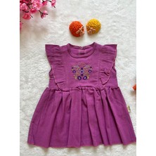 Neciks Çiçek Desenli Kız Bebek Elbise