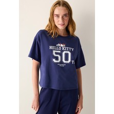 Penti Lacivert Bisiklet Yaka Sanrio Baskı Tişört