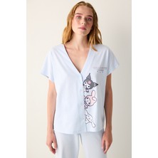 Penti Sanrio Açık Mavi Gömlek Pantolon Pijama Takımı