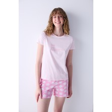 Penti Love Pembe Şortlu Pijama Takımı