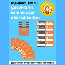 Etiketim Basketbol Temalı Okul Etiketi