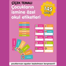 Etiketim Çiçekler Temalı Okul Etiketi