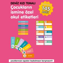 Etiketim Deniz Kızı Temalı Okul Etiketi