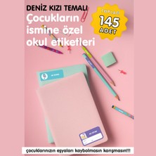 Etiketim Deniz Kızı Temalı Okul Etiketi