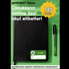 Etiketim Mıne Craft Temalı Isme Özel Okul Etiketi
