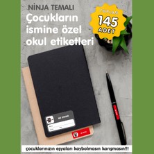 Etiketim Ninja Temalı Isme Özel Okul Etiketi