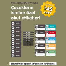 Etiketim Oyun Konsolu Temalı Isme Özel Okul Etiketi