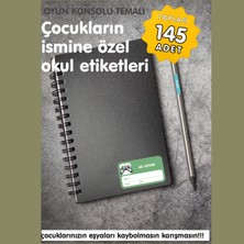 Etiketim Oyun Konsolu Temalı Isme Özel Okul Etiketi