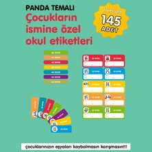 Etiketim Panda Temalı Isme Özel Okul Etiketi