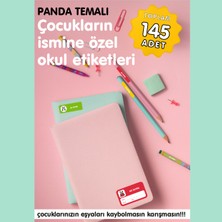 Etiketim Panda Temalı Isme Özel Okul Etiketi