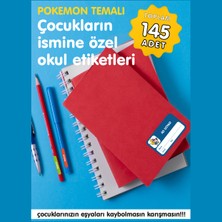 Etiketim Pokemon Temalı Isme Özel Okul Etiketi